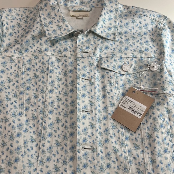 NWT Band of Outsiders Blue Wonder Printed Denim Jacket Size S - Picture 9 of 12